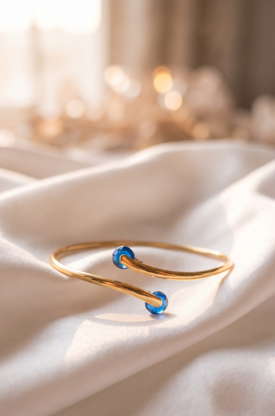 Brunelle Premium 18K Gold Plated Designer Open Bangle