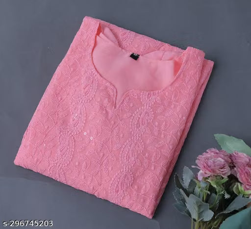 Brunelle Elegant Lukhnavi Chikankari Georgette Kurti