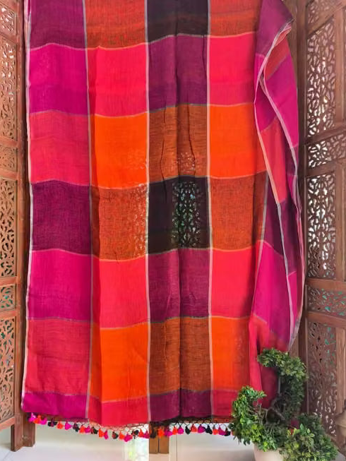 Brunelle Premium 120 Count Mul Cotton Saree multicolour