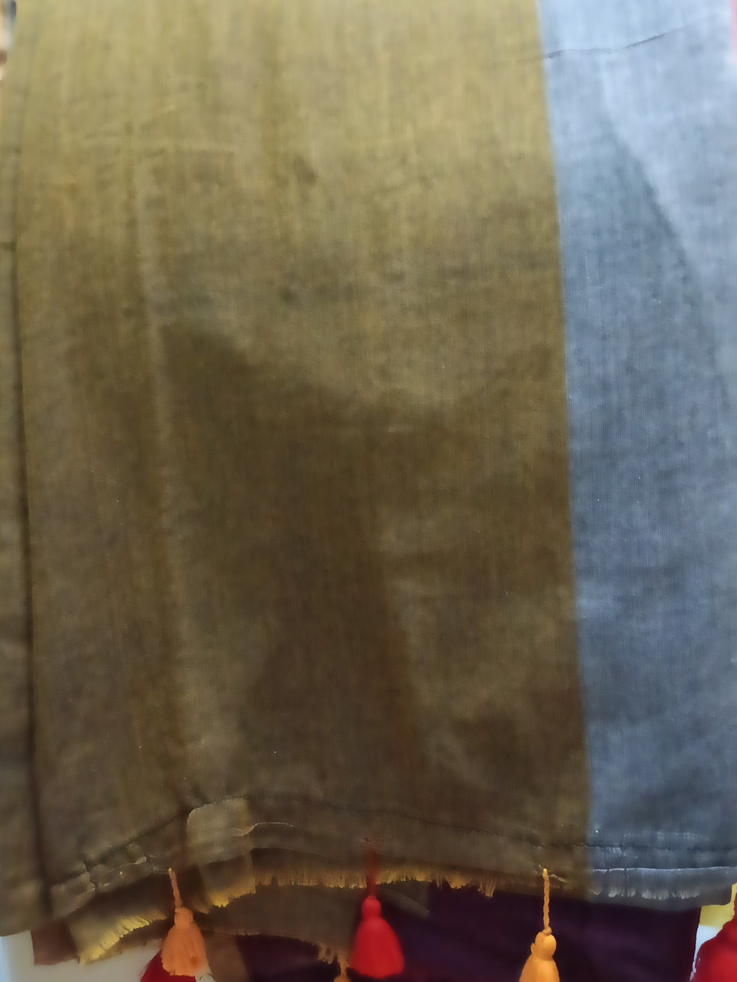 Brunelle Premium Mul Cotton khadi Saree with Gold Zari Checks Border | Handloom Inspired |multicolored ) (Copy)