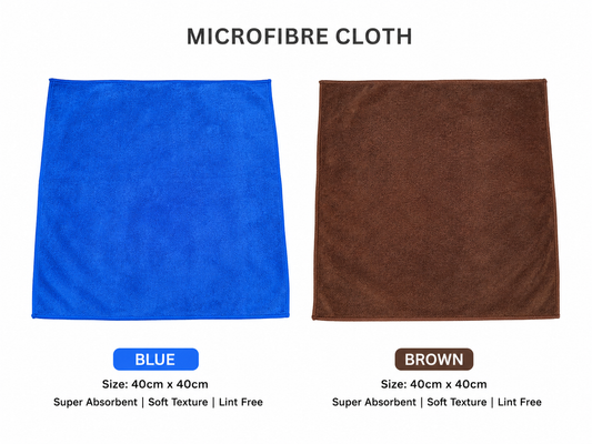 Brunelle Premium Microfiber Cleaning Cloth – Pack of 2 (Blue & Brown) | 40 x 40 cm | Super Absorbent & Reusable