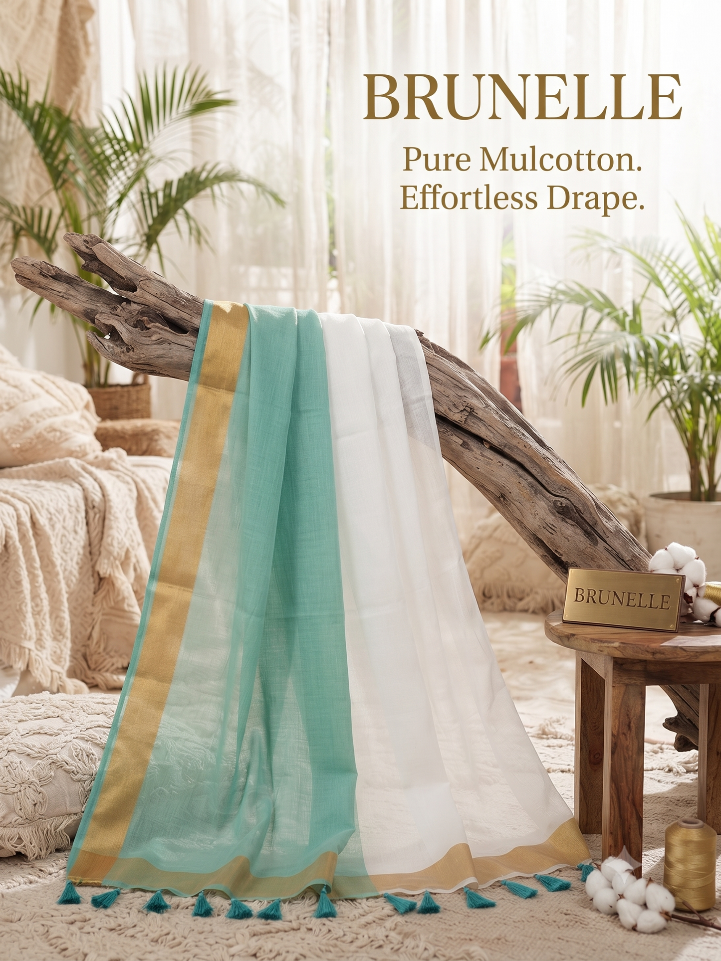 Brunelle Handloom Pink Collection – Premium Mul Cotton Saree
