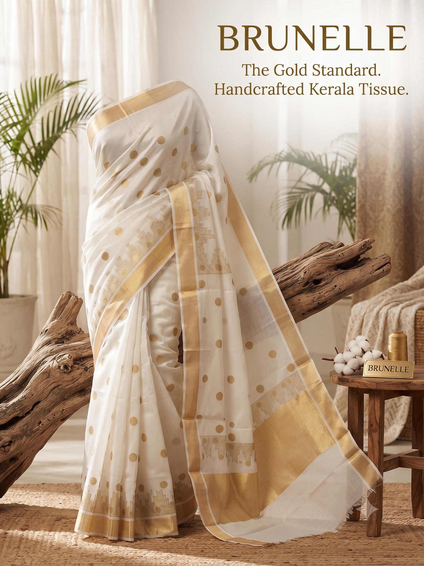 Brunelle Onam Collection – Premium Digital Printed Kerala Cotton Saree