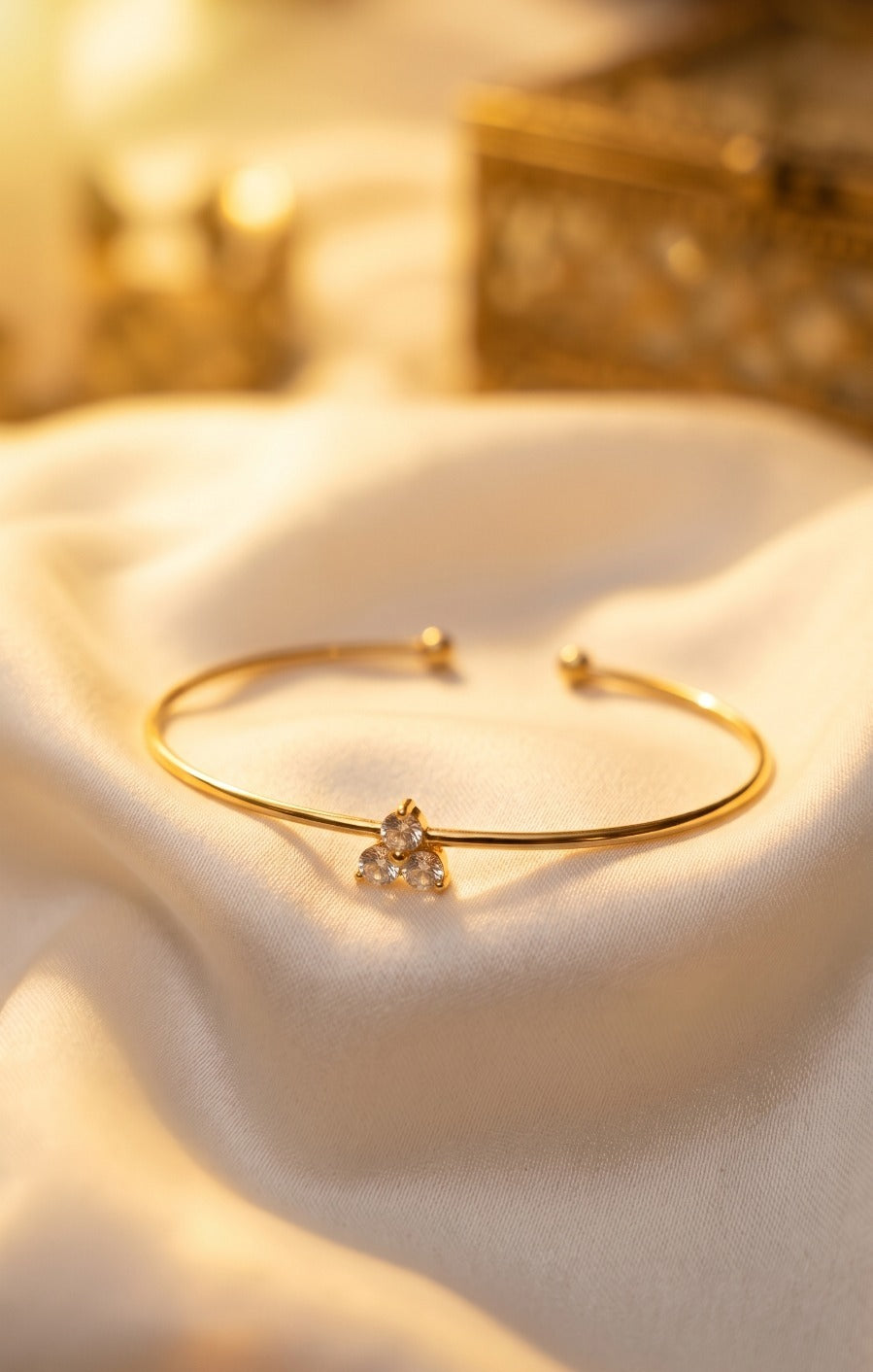 Brunelle Premium 18K Gold Plated Designer Open Bangle