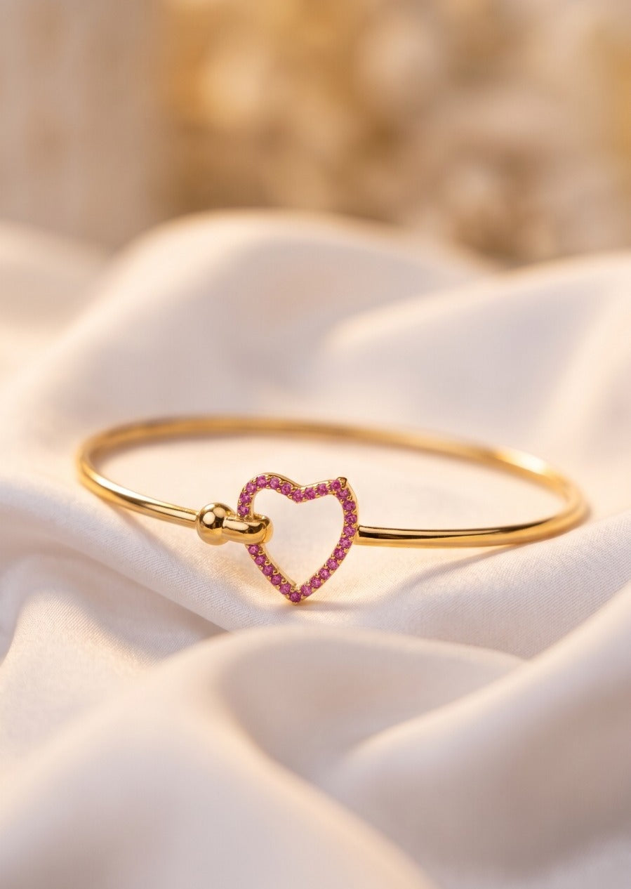 Brunelle Premium 18K Gold Plated Designer Open Bangle