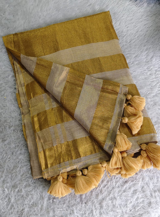 Brunelle Onam Collection  120 Count Premium Mul Cotton Saree - Golden Elegance