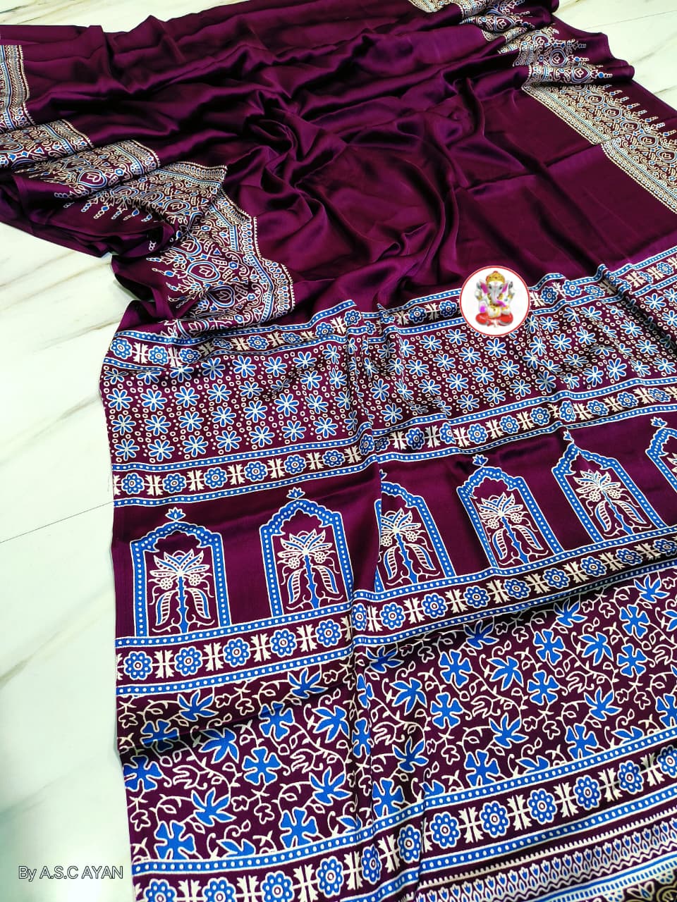 Badni Prime Super Soft Modal Silk Saree – Exclusive Azrakh Print