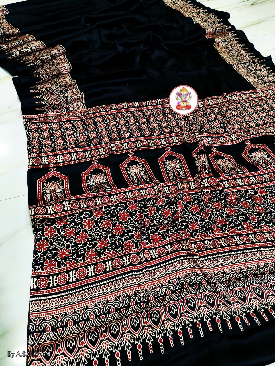 Badni Prime Super Soft Modal Silk Saree – Exclusive Azrakh Print