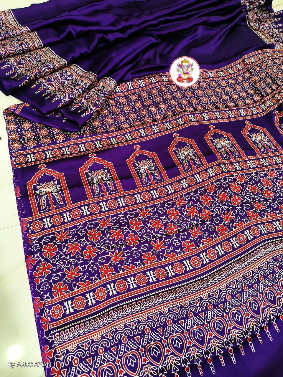 Badni Prime Super Soft Modal Silk Saree – Exclusive Azrakh Print