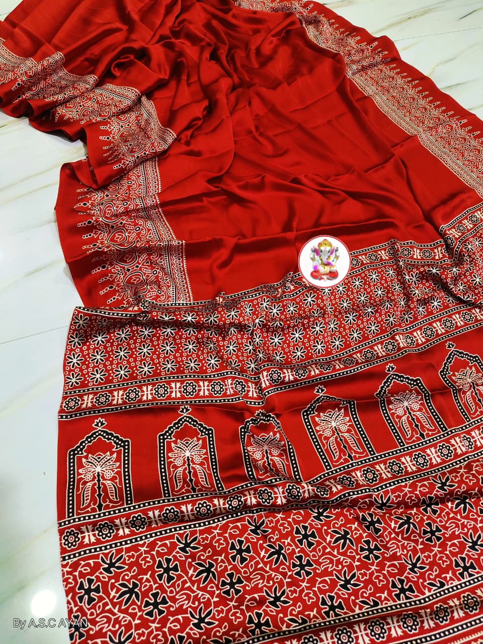 Badni Prime Super Soft Modal Silk Saree – Exclusive Azrakh Print