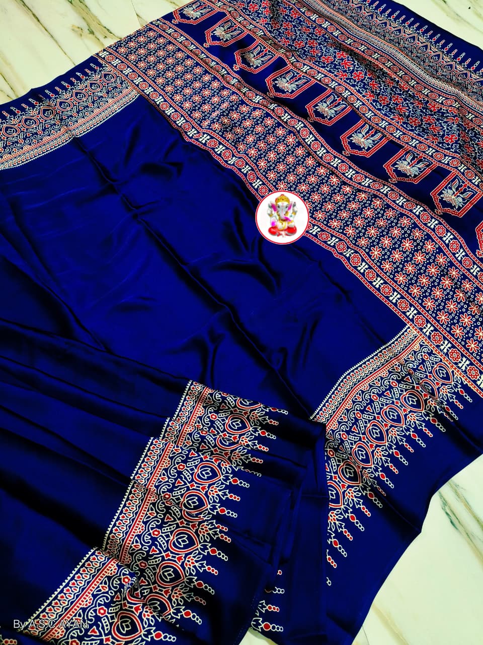 Badni Prime Super Soft Modal Silk Saree – Exclusive Azrakh Print