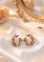 Brunelle Elegant Gold Plated CZ Stud Earrings
