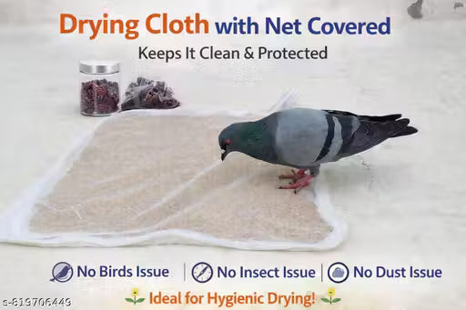 Premium Cotton Papad Drying Cloth with Protective Net Cover – Reusable Food Drying Sheet